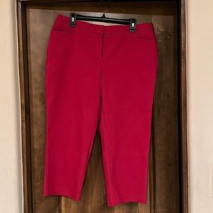 Investments red ankle length pants, size 14